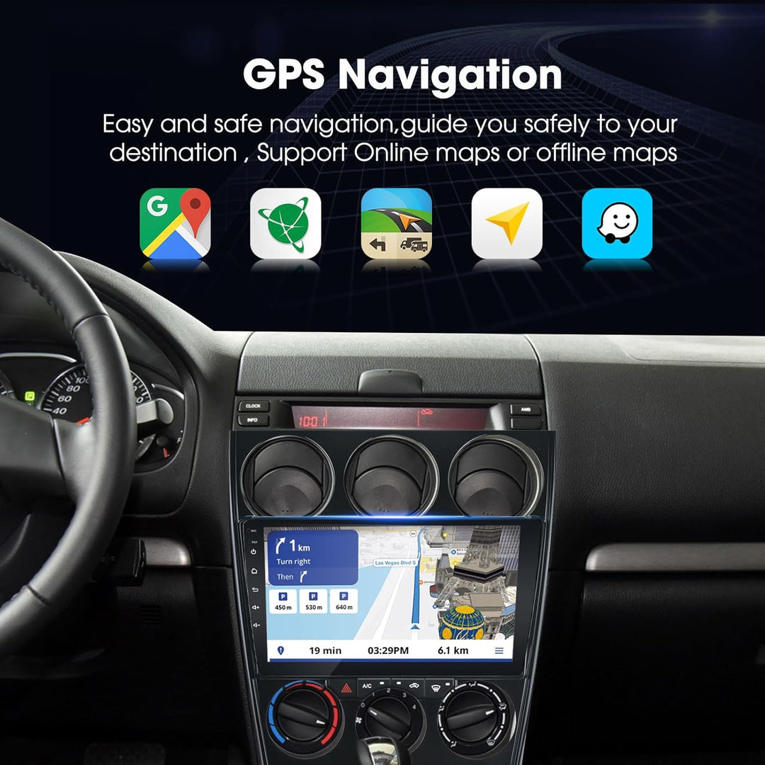 EZoneTronics Android 11 Autoradio Stereo für Mazda 6 Atenza 2002-2014 9 Zoll Touchscreen GPS Navigat
