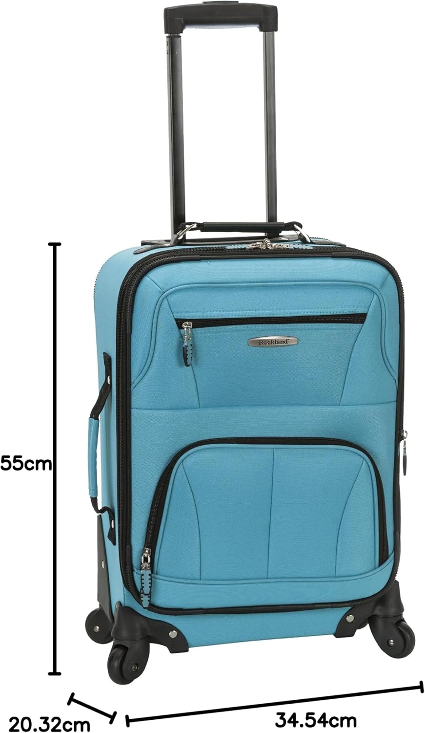 Rockland Pasadena Softside Spinner Rad Gepäck, türkis, Carry-On 20-Inch, Pasadena Softside Spinner W