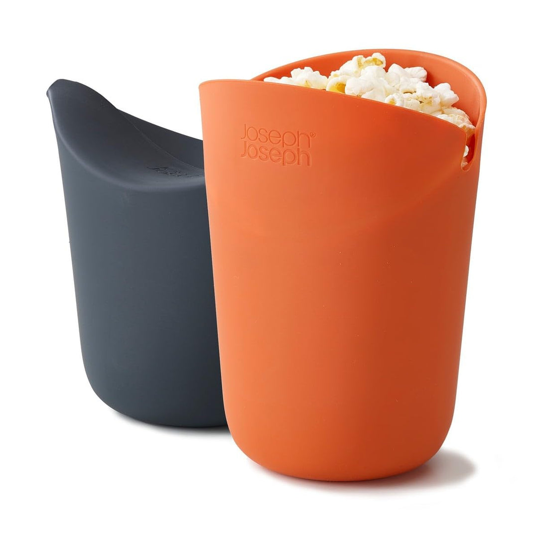 Joseph Joseph M-Cuisine – Set mit 2 Silikon-Mikrowellen-Popcornkegeln – Orange/Grau 2-teilig, Einzel