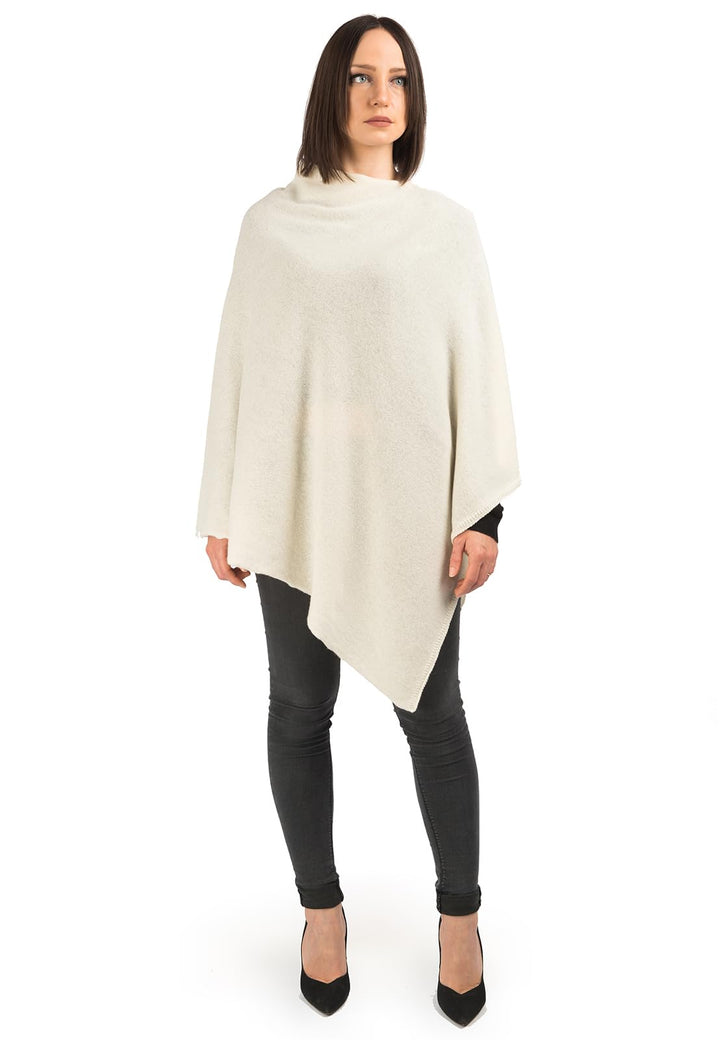 Dalle Piane Cashmere - Poncho aus 100% Kaschmir - Made in Italy - für Frau Einheitsgrösse Creme, Ein