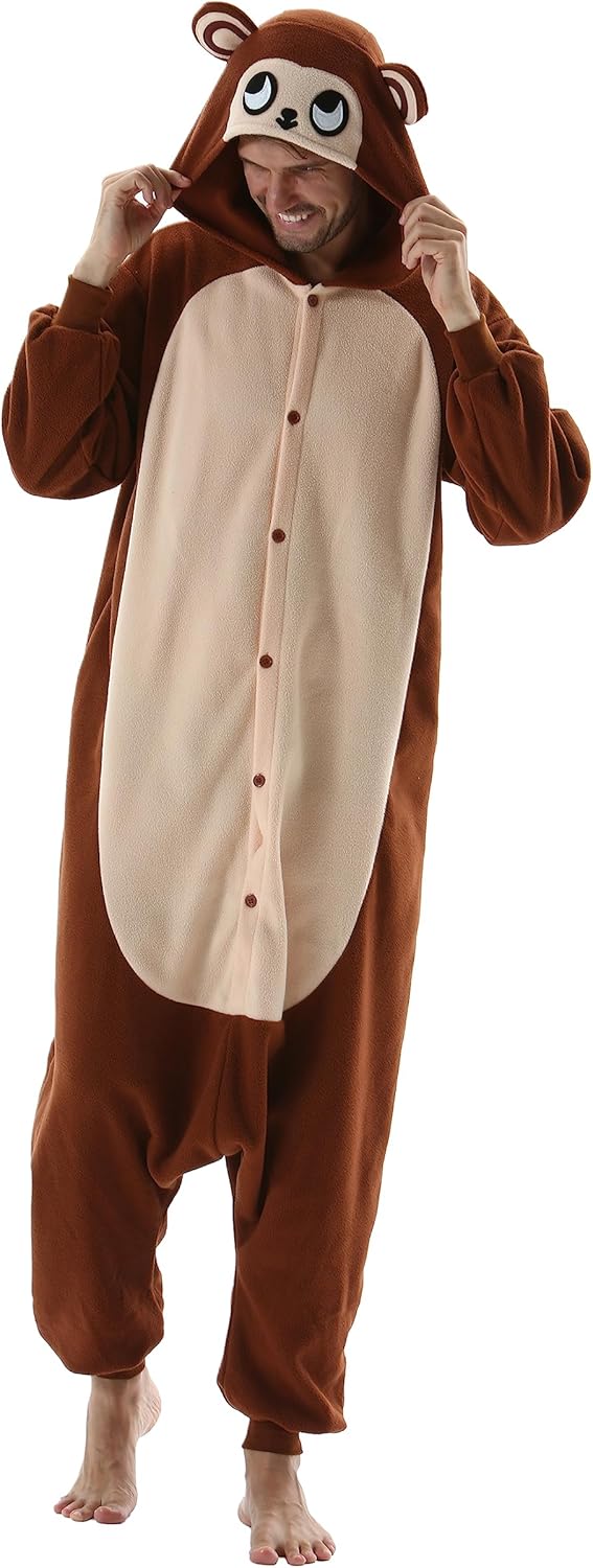 SimZoo Unisex Pyjamas Onesies Tiere Kostüm Cosplay Erwachsene Karneval Nachtwäsche Halloween Schlafa