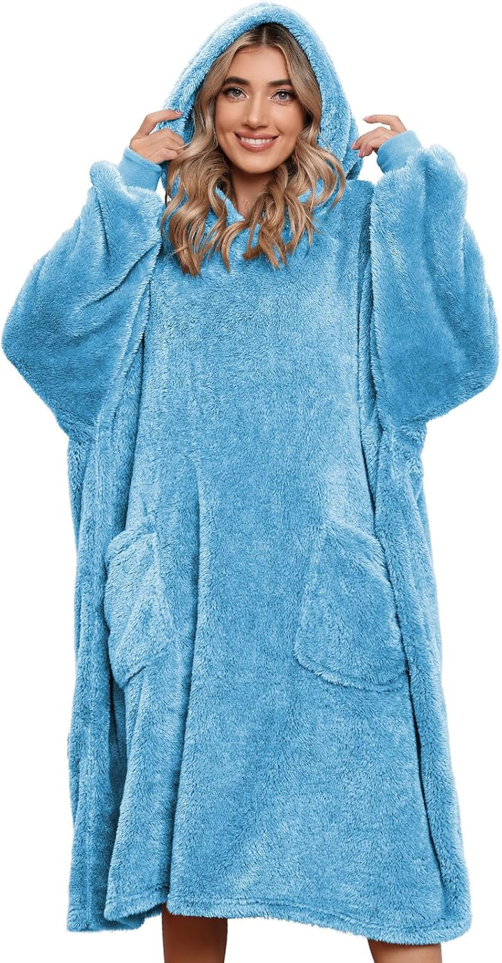 Tuopuda Übergrosse Hoodie Sweatshirt Damen Herren Decke Sweatshirt Pullover mit Kapuze Langarm Kapuz