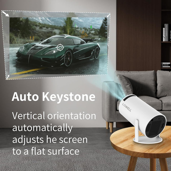 LQWELL HY300 PRO Mini Beamer, 4K 1080P Unterstützung, mit Android 11, WiFi 6, Bluetooth 5.0, unterst