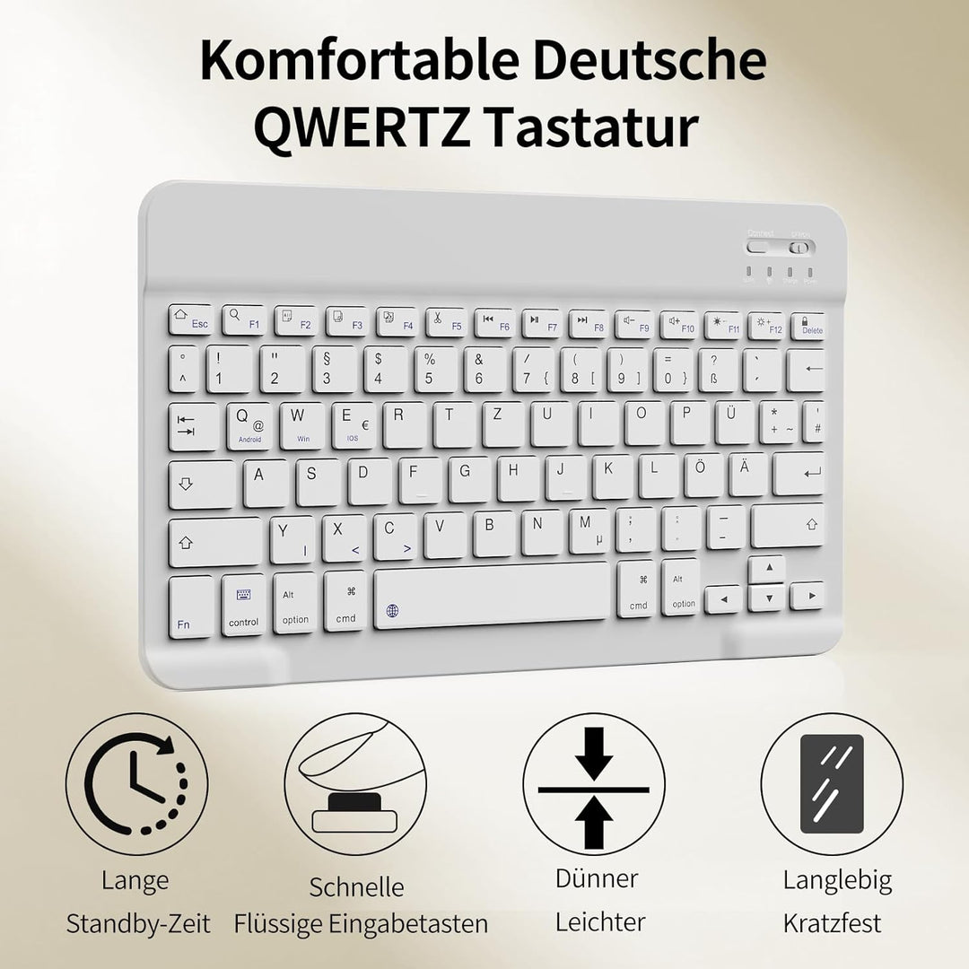 Hülle mit Tastatur für iPad 11. Generation 2025 A16 / iPad 10. Generation 2022 10,9 Zoll, Magnetisch