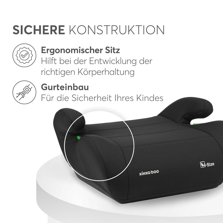 KikkaBoo Sitzerhöhung Auto Kinder i-UP, i-Size, 125-150 cm, Gruppe 3, 7-12 Jahre, 22-36 kg, Leichter