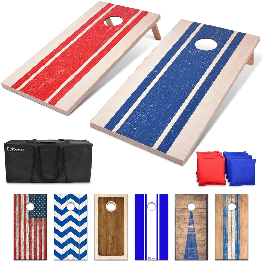 GoSports Classic Cornhole Set - Enthält 8 Sitzsäcke, Reisetasche und Spielregeln (Stilwahl), 1,2 x 6