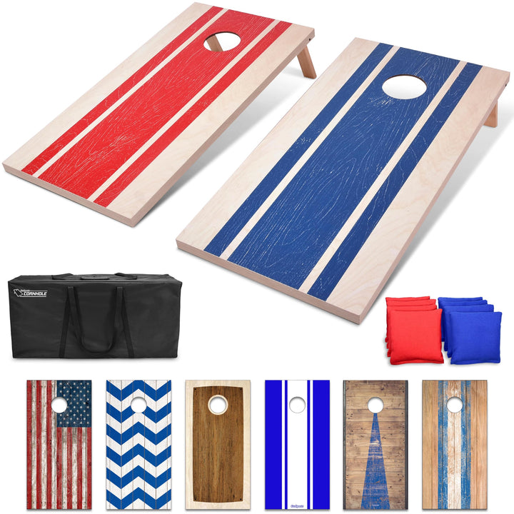 GoSports Classic Cornhole Set - Enthält 8 Sitzsäcke, Reisetasche und Spielregeln (Stilwahl), 1,2 x 6