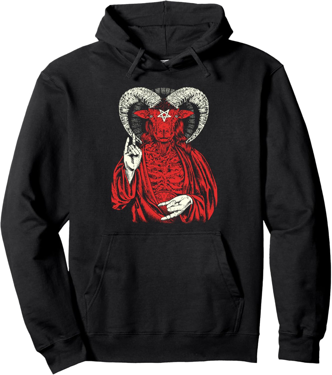 Roter Baphomet Böser Satan Pullover Hoodie