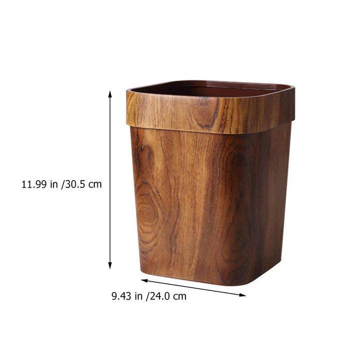 LIFKOME Imitierter Holz-Mülleimer, rustikaler Mülleimer, Mülleimer für Badezimmer, Schlafzimmer, Küc