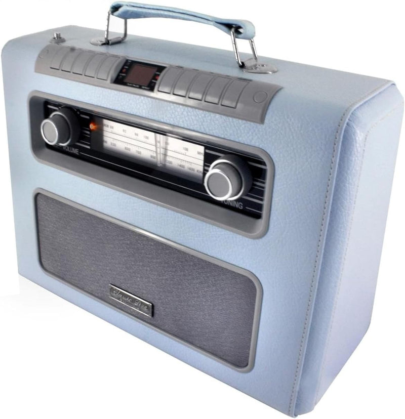 Soundmaster RCD1500HBL Koffer-Radio mit MP3-CD-Player/Kunstleder hellblau