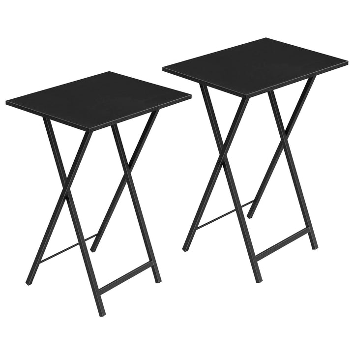 HOOBRO Beistelltisch Klappbar, Kleiner tabletttisch, TV Tray 2er Set, klapptisch Snack Tisch Industr