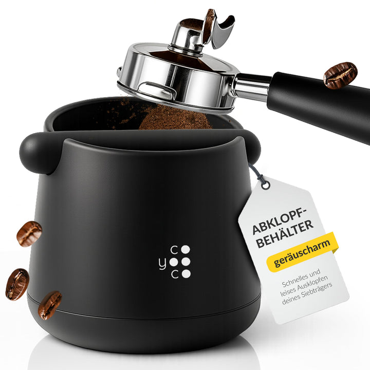 COYOOCO Abklopfbehälter für Siebträger – Espresso Knock Box geräuscharm mit rutschfestem Stand – Bar