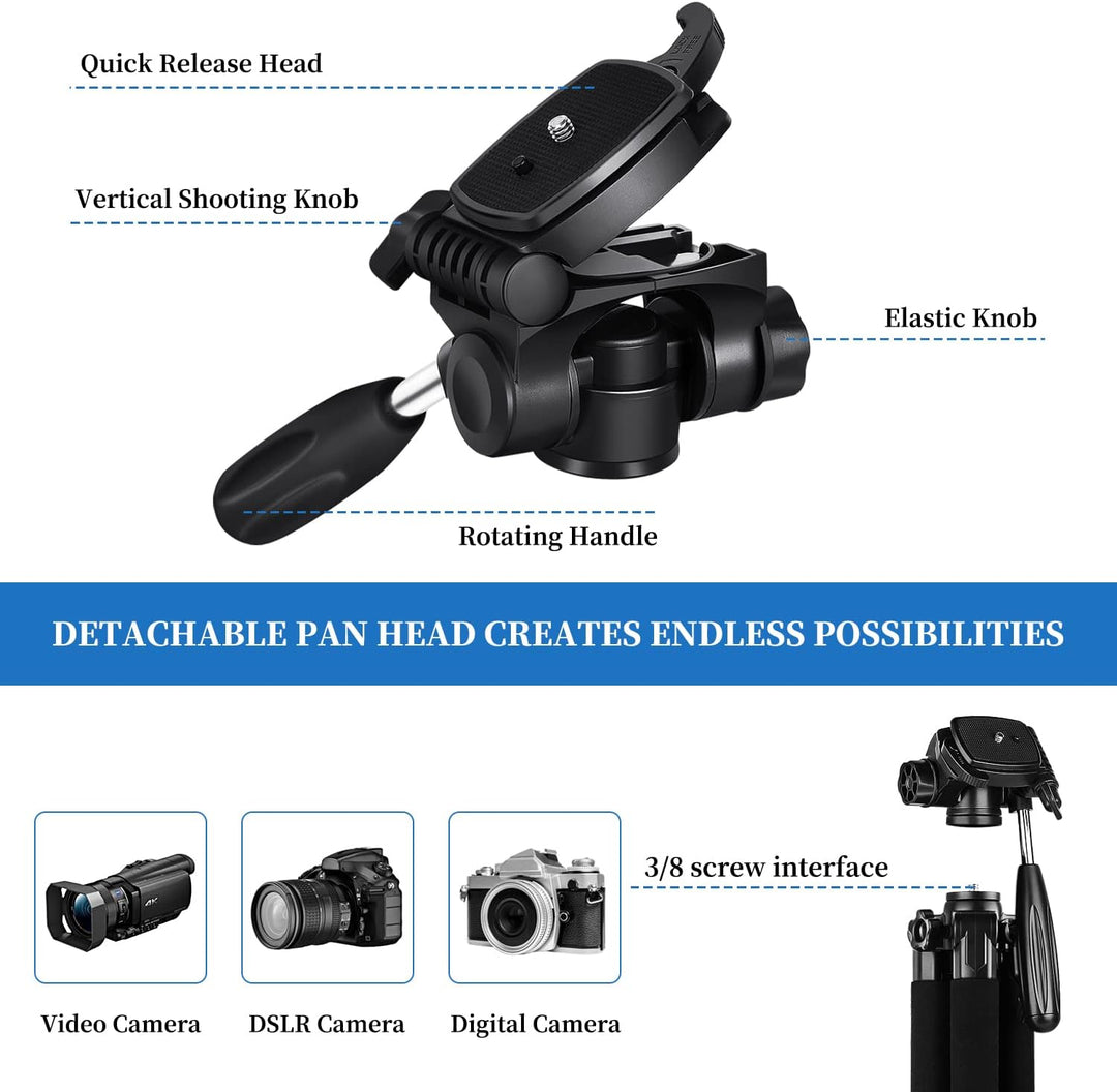 JOILCAN Kamera Stativ, 187cm Aluminium Leichte Dreibeinstativ für Canon Nikon DSLR mit Abnehmbar 3-W