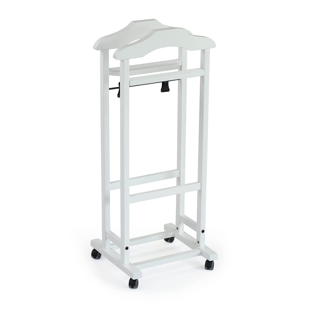 Arredamenti Italia 2003 MIXER Diener/Kleiderständer, massives Buchenholz, 46 x 105 x 37 cm, Weiss, W