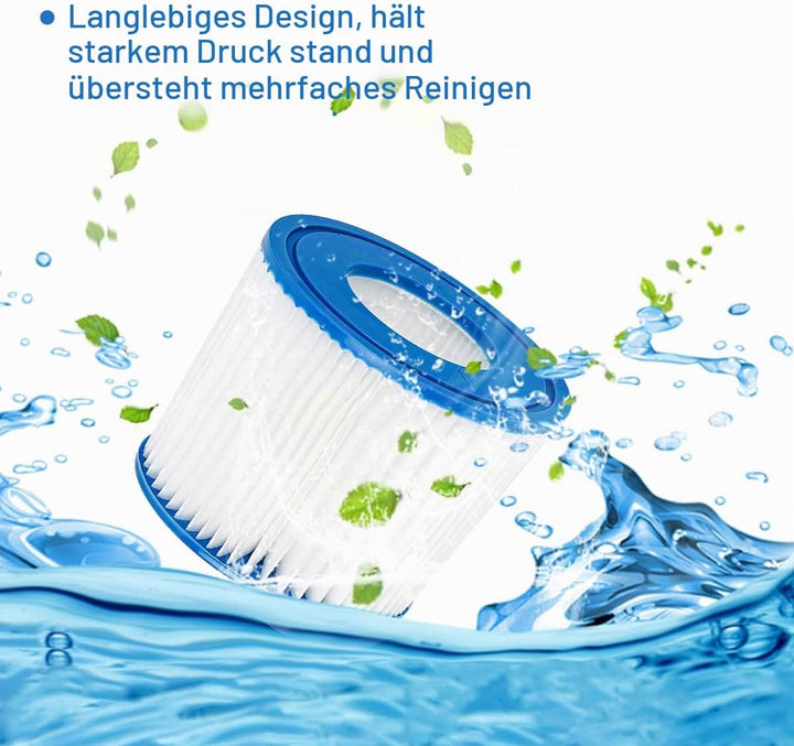 YanBan Schwimmbad-Filterkartusche kompatibel mit Best-Way 58381 Filterpumpe, 2 Stück Ersatzfilter ko