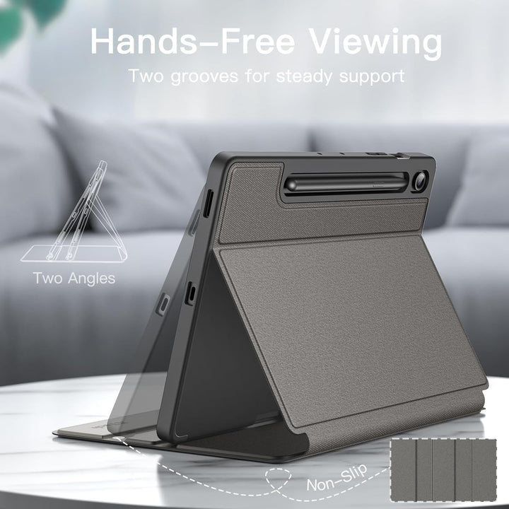 JETech Hülle für Samsung Galaxy Tab S10 FE Plus/S10 FE+ 13,1 Zoll mit S Pen Halter, Dünn Folio Ständ