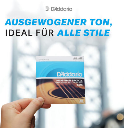 D'Addario Gitarrensaiten Westerngitarre | Gitarrensaiten Akustikgitarre | Gitarrensaiten für Akustik