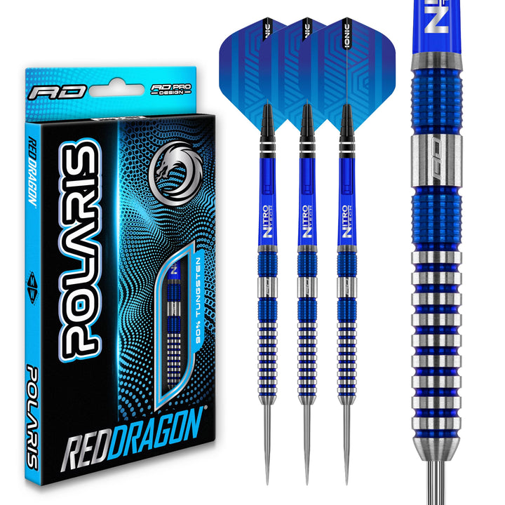 RED DRAGON Polaris Wolfram Professional Darts Set mit Flights and Nitrotech Shafts (Stems) 26.0 Gram