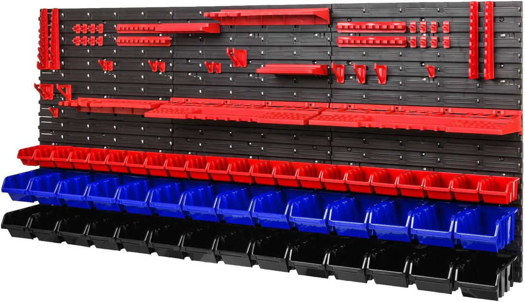 PAFEN Werkstattregal Wandregal | 1728 x 780 mm | Lagersystem mit Werkzeughalterungen und Stapelboxen