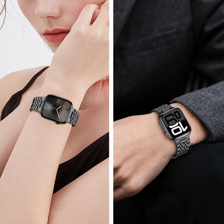 Tasikar Kompatibel mit Apple Watch Armband 42mm(Series 11/10) 41mm 40mm 38mm, Massives Edelstahl Met