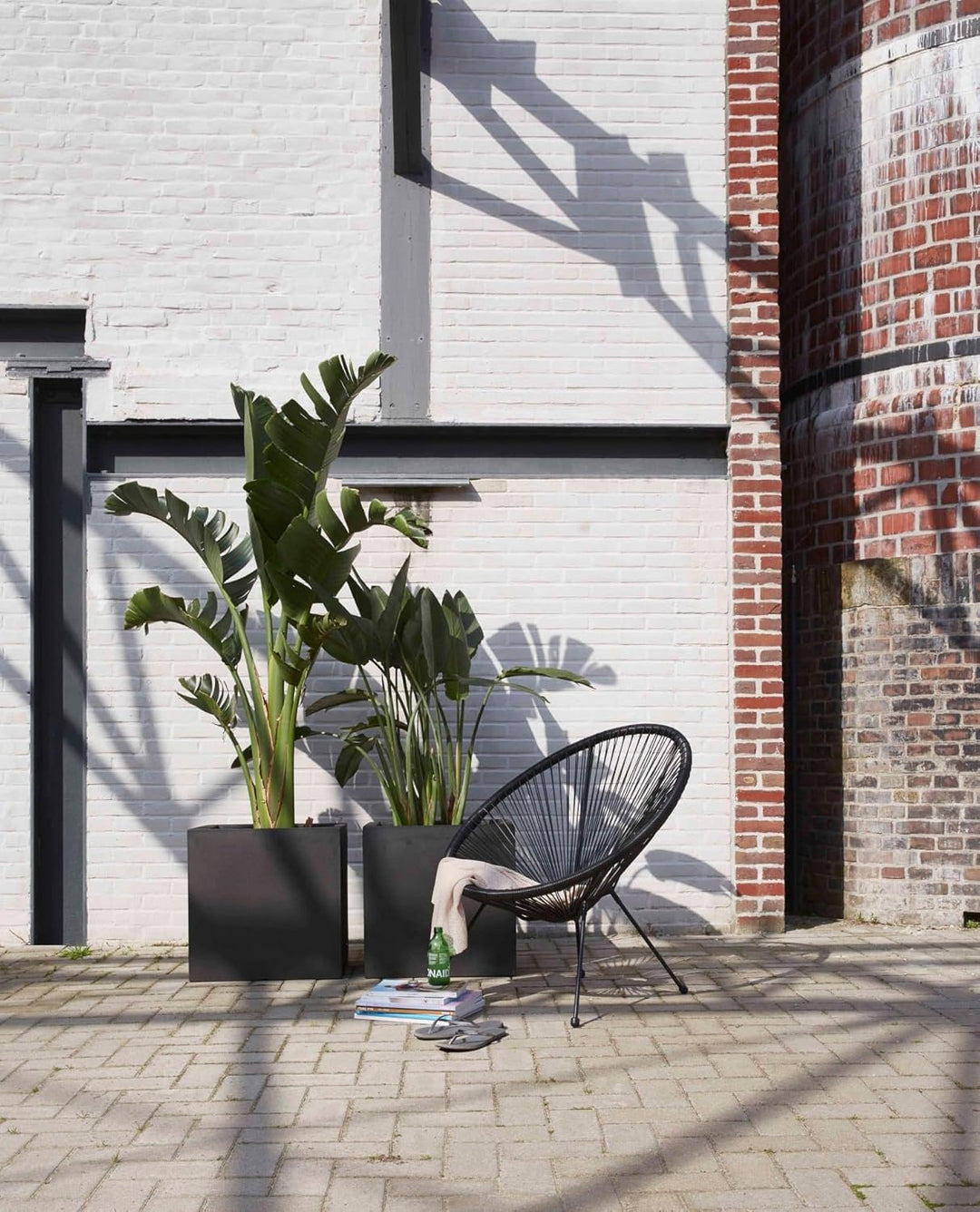 Capi Europe - Blumentopf quadratisch Smooth NL - 50x50 - Schwarz - Öffnung Ø42 - Blumentopf für den