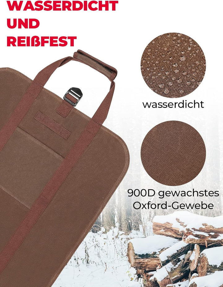 Kaminholztasche wasserdicht, faltbare Brennholztasche aus gewachste Oxford Gewebe, schwerlast, Kamin