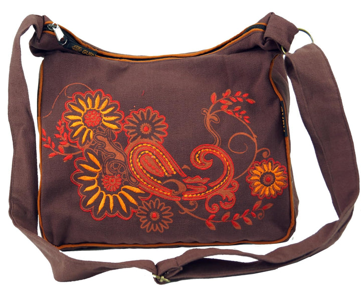 GURU SHOP Schultertasche, Hippie Tasche, Goa Tasche - Grün, Herren/Damen, Baumwolle, 23x28x12 cm, Al