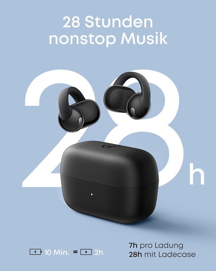 soundcore C50i by Anker, Open-Ear Kopfhörer, Clip-On Earbuds, Ultra-bequem, Open-Ring Design, 12mm T