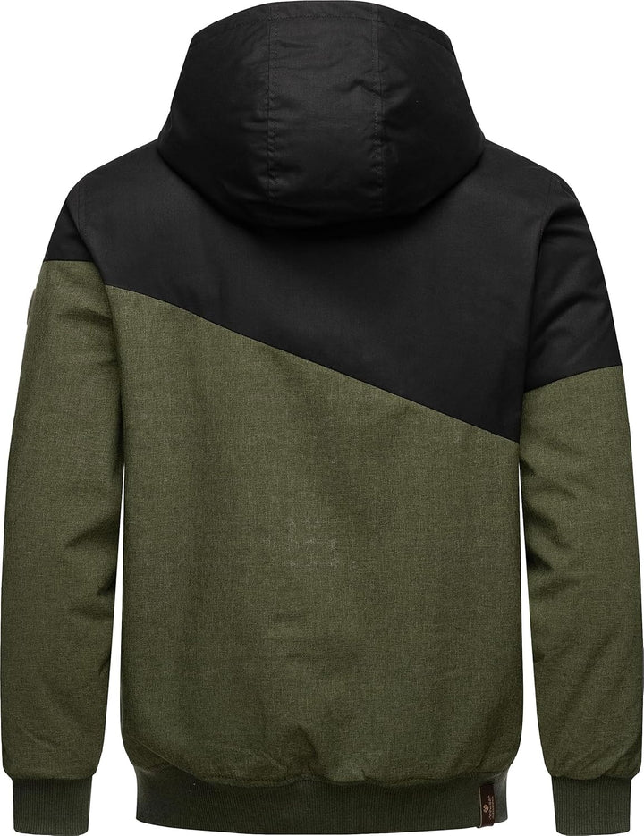 Ragwear Herren warme Winterjacke kurz mit Verstellbarer Kapuze Wings S-3XL XL Olive23, XL Olive23