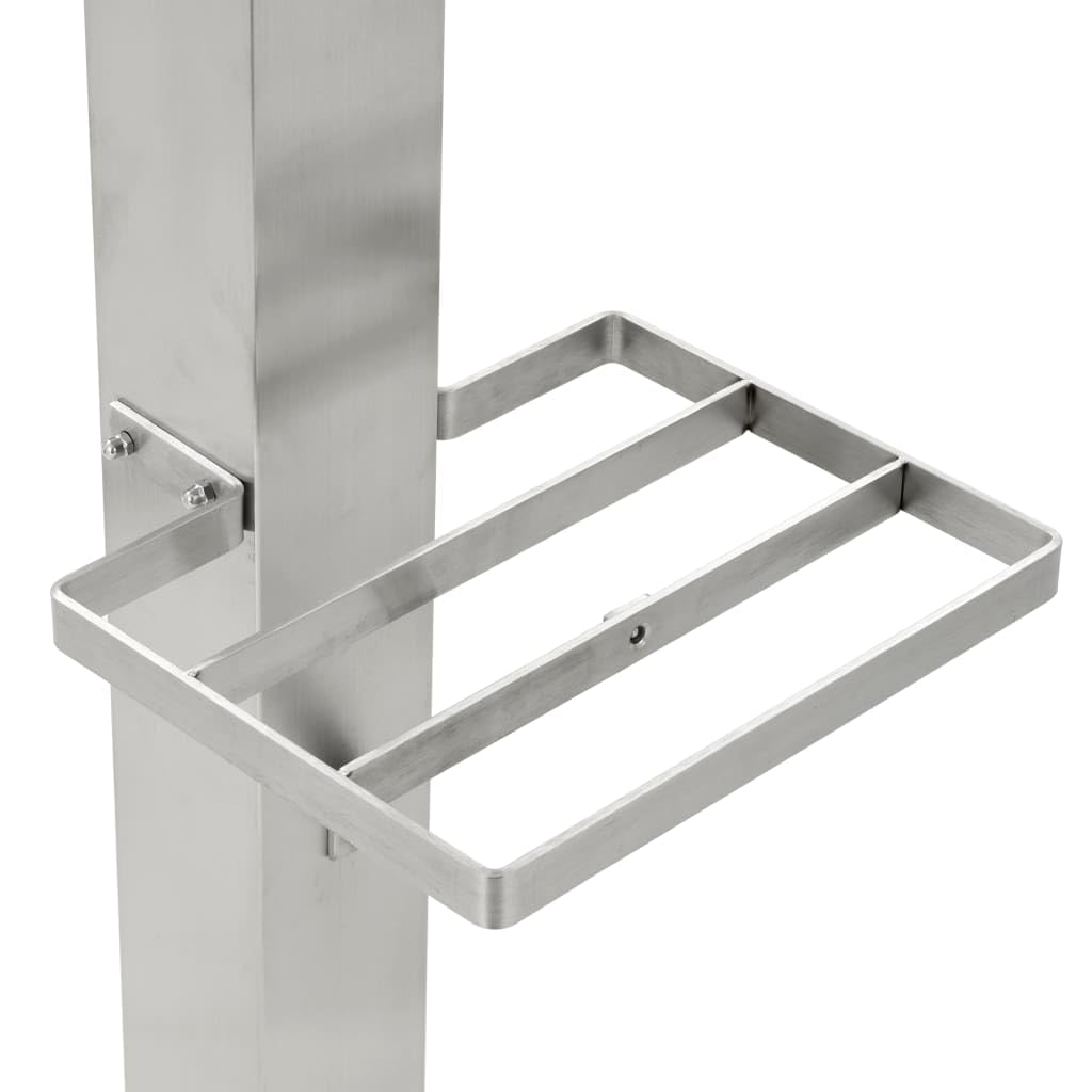 Edelstahl Wassersäule Quadratisch 95 cm | Mit Wasserhahn, Freistehend, Inklusive Teflonrollen, Monta