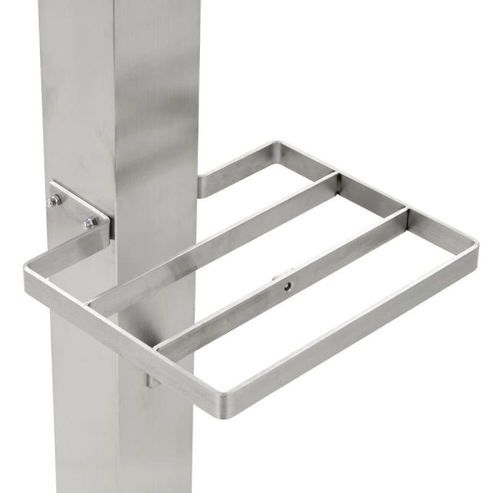 Edelstahl Wassersäule Quadratisch 95 cm | Mit Wasserhahn, Freistehend, Inklusive Teflonrollen, Monta