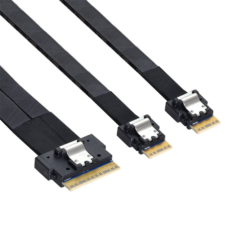 NFHK PCI-E Ultraport Slimline SAS Slim 4.0 SFF-8654 8i 74pin to Dual SFF-8654 4i 38pin cable 40cm PC