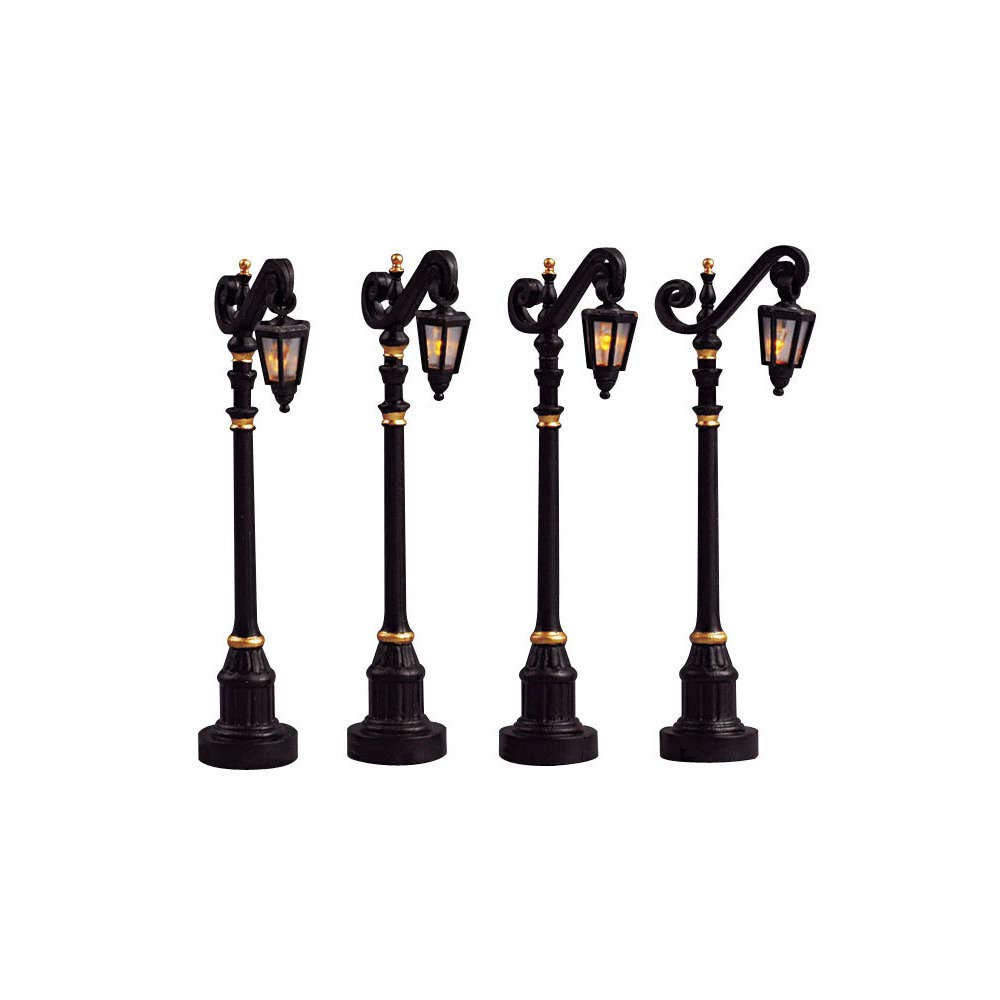Lemax - Colonial Street Lamp, Set Of 4, B/O (4.5v)