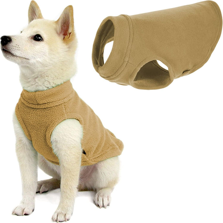 Gooby - Stretch Fleece Weste Pullover Fleece Weste Jacke Sweater für Hunde Sand Grösse S sand Small