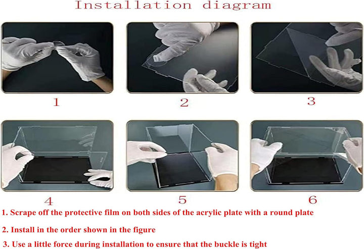 Öffne klare Acryl-Vitrine-Assemble Countertop Box mit weisser Basis, Staubschutz für Action Figuren