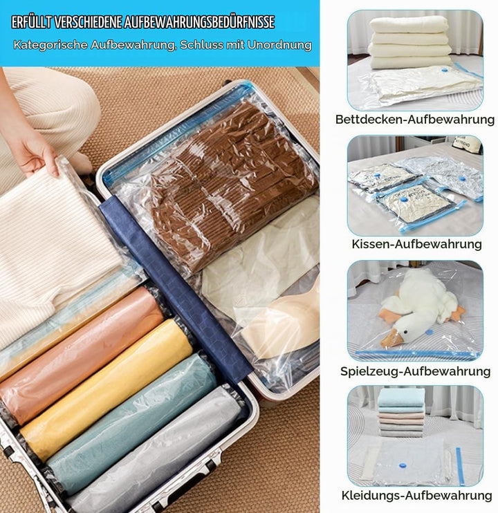 10 Stück Vakuumbeutel für Kleidung 30X40 cm,Wakumsäcke Kleidung Staubsauger,Vakuumierbeutel Bettdeck