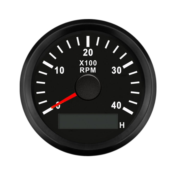 ELING 52 mm Drehzahlmesser 4000 U/min Messgerät mit roter Hintergrundbeleuchtung und Betriebsstunden