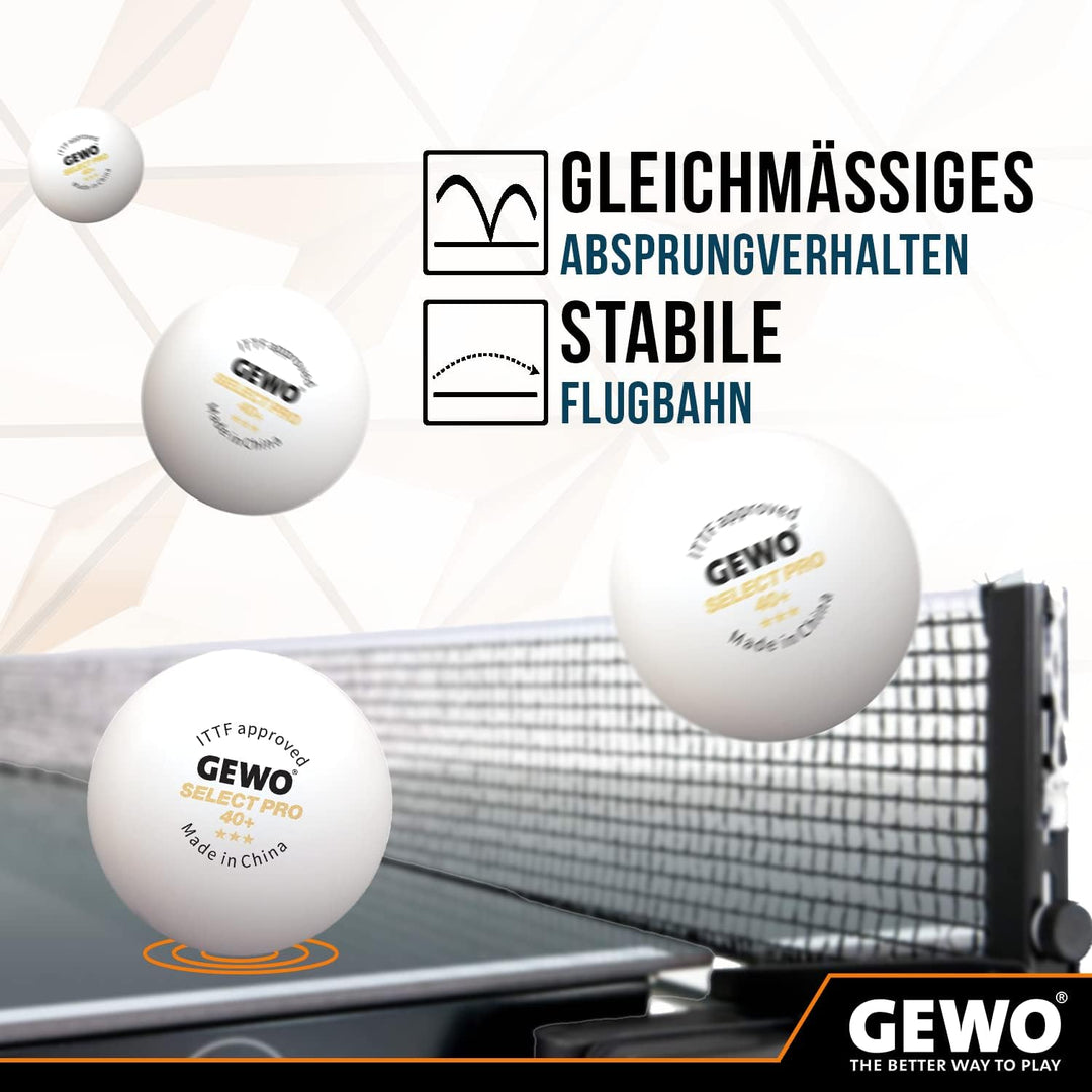 GEWO Select Pro 40+ Tischtennisball 72 Stück Weiss, 72 Stück Weiss