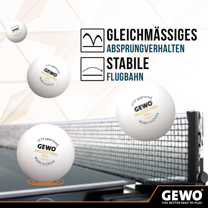 GEWO Select Pro 40+ Tischtennisball 72 Stück Weiss, 72 Stück Weiss