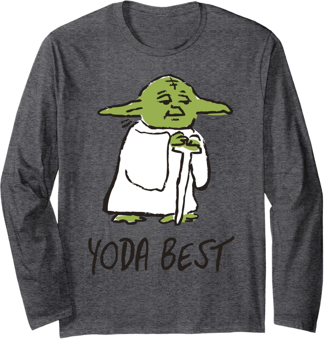 Star Wars Yoda Best Portrait Sketch Langarmshirt