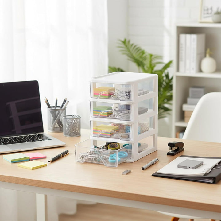Schreibtisch Aufbewahrungsbox mit Schubladen, stapelbarer Organizer, Büro Organizer Für Dokumente Un