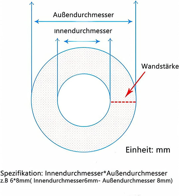 TEN-HIGH 5m Flexibler Silikonschlauch 7mm ID x 11mm AD, Wandstärke 2mm, Wasser Luft Schlauch 5m 7x11