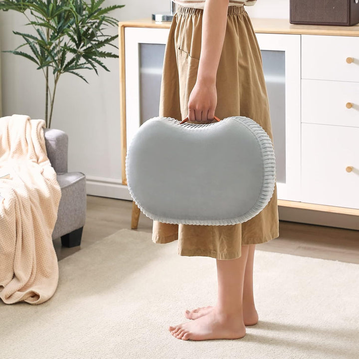 YMYNY Fusshocker, Sitzbank mit Griff, Gebogener Tritthocker mit weichem Sitzkissen, Gepolsterter Hoc