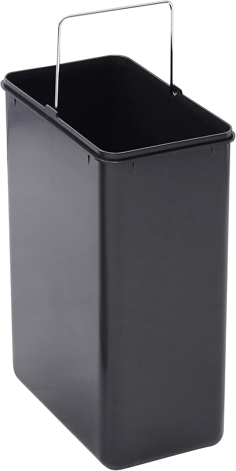 ARREGUI Step Bin Ersatz Inneneimer aus Kunststoff mit Metallgriff, 15L, schwarz, 40x18x23,5 cm