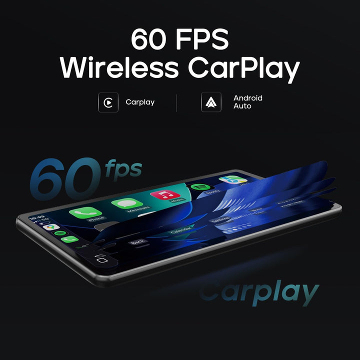 CarpodGo T4 8,9" 60 fps – Tragbares Auto-Display mit kabellosem & kabelgebundenem CarPlay, unterstüt