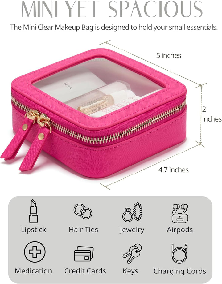 Popvibe Transparente Make-up-Tasche, Reise-Kosmetiktasche, transparenter Kulturbeutel mit Reissversc