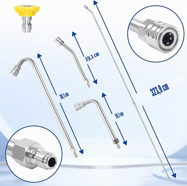 M MINGLE Hochdruckreiniger-Verlängerungsstab – 304,8 cm Upgrade-Hochdruckreiniger-Lanze – Hochdruckr