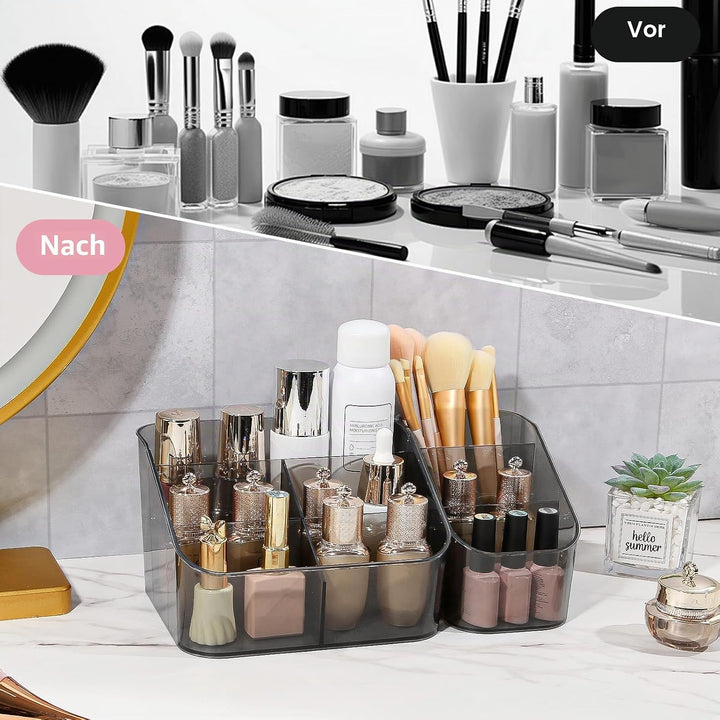 DASITON Make Up Organizer mit 5 Fächern, Pinselhalter Kosmetik Aufbewahrung Makeup Pinsel Organizer