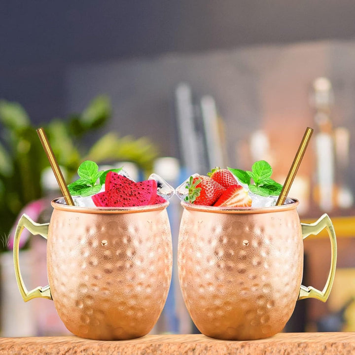SuproBarware Moscow Mule Kupferbecher, Set mit 2 Moscow Mule-Bechern, Edelstahlbecher, 530 ml, leben
