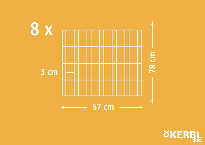 Kerbl Kleintiergehege (ø 143 cm, 8 Zaunelemente je 57 x 78 cm, Metall pulverbeschichtet, Gitterabsta